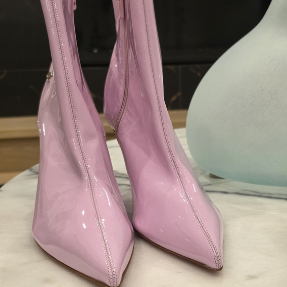 Christian Louboutin Patent Leather Lilac 100mm Heeled Boots - Picture 4 of 7